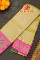 Latest YELLOW ABSTRACT TISSUE SILK Saree with CONTRAST ZARI border. This saree comes with BROCADE SILK blouse.