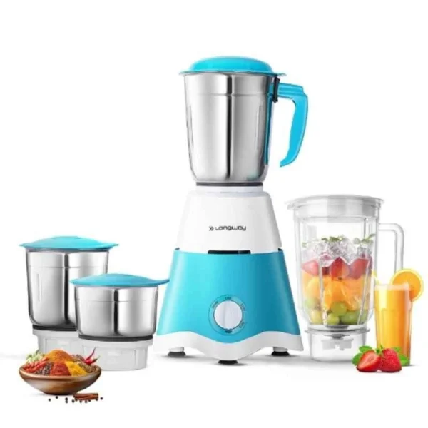 Longway Super Dlx ABS 750W White & Blue Mixer Grinder with 4 Jars, DSQW-78688193