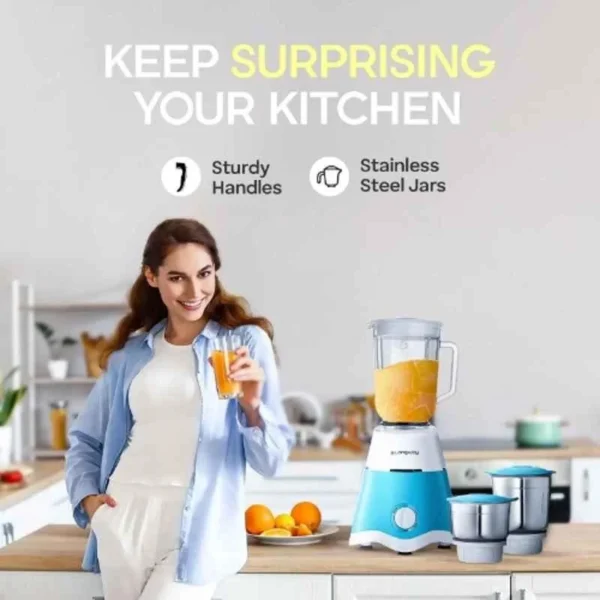 Longway Super Dlx ABS 750W White & Blue Mixer Grinder with 4 Jars, DSQW-78688193